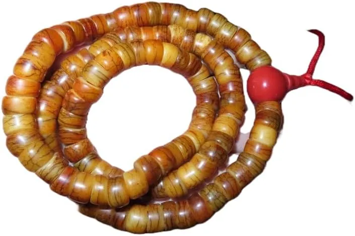 Natural Yak Bone 10mm 108 Mala Beads, Spiritual, Meditation Beads, Reiki, Japa Mala, Buddhist Prayer Beads, Yoga Bracelet, healing beads LKMALA-RRGU-388