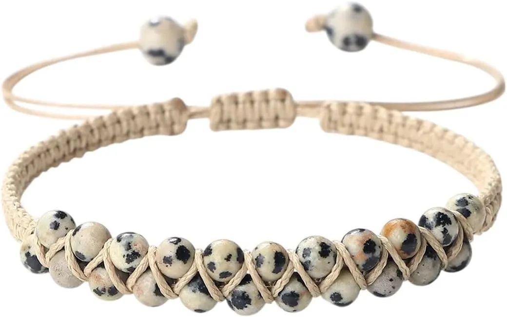 New 2025 30 Styles Solid Color Natural Stone Handmade Knot Bracelet Bangles Buddhism Prayer Double Layer Beads Rope Gifts Jewelry Fashion Trendy Accessories Creative Gift