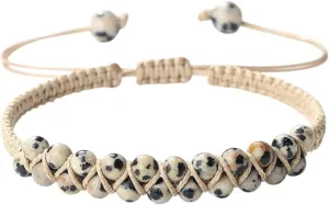 New 2025 30 Styles Solid Color Natural Stone Handmade Knot Bracelet Bangles Buddhism Prayer Double Layer Beads Rope Gifts Jewelry Fashion Trendy Accessories Creative Gift