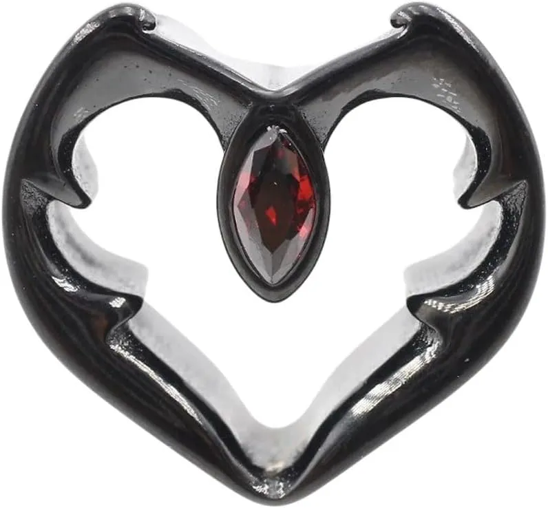 New 2025 Unisex 1Pc Stainless Steel Heart Skull Eye Red Zircon Ear Tunnels Plug Expander Stretcher Gauges Earrings Piercing Body Jewelry Fashion Accessories Creative For Women And Men Men