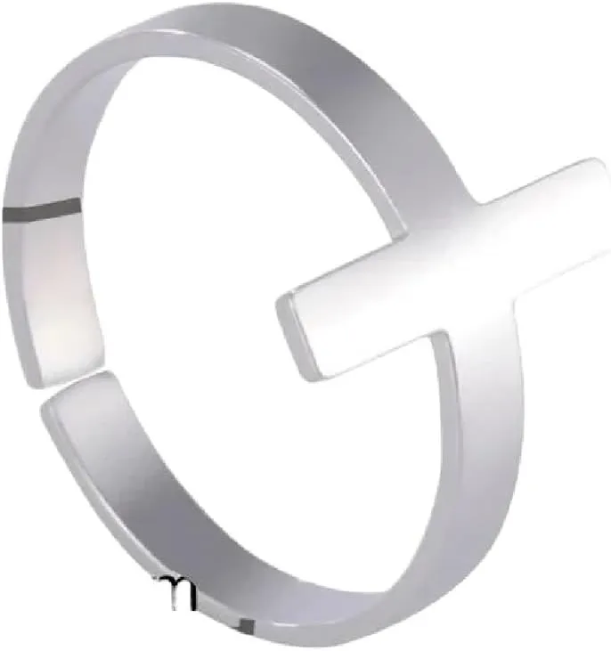 New 2025 Unisex Jesus Cross Love Stainless Steel Open Ring Women'S Faith Christian Guardian Fashion Party Gift Jewelry Decoration Luxury With You Accessories Trendy Best For Women And Men