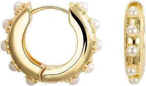 New 2026 Arrive Unisex Trendy Pearls Ear Cuff Earring For Women Hers Fashion Rainbow Cubic Zirconia Stones Small Clip Jewelry Accessories Creative Gift For Women And Men
