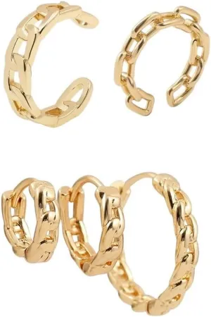 New 2026 Unisex Gold Color Ear Cuff Cartilage Wrap Earrings Non-Piercing Bones Spiral Clip Set For Women Men Jewelry Findings Gift Fashion Trendy Accessories Creative For Women And Men
