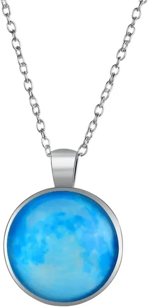 New For Arrival Vintage Long Moon Glow In The Dark Necklace Glow Moon Necklace For Women Jewelry Cabochons Lunar Pendant Fluorescence Light Jewelry Fashion Accessories For You