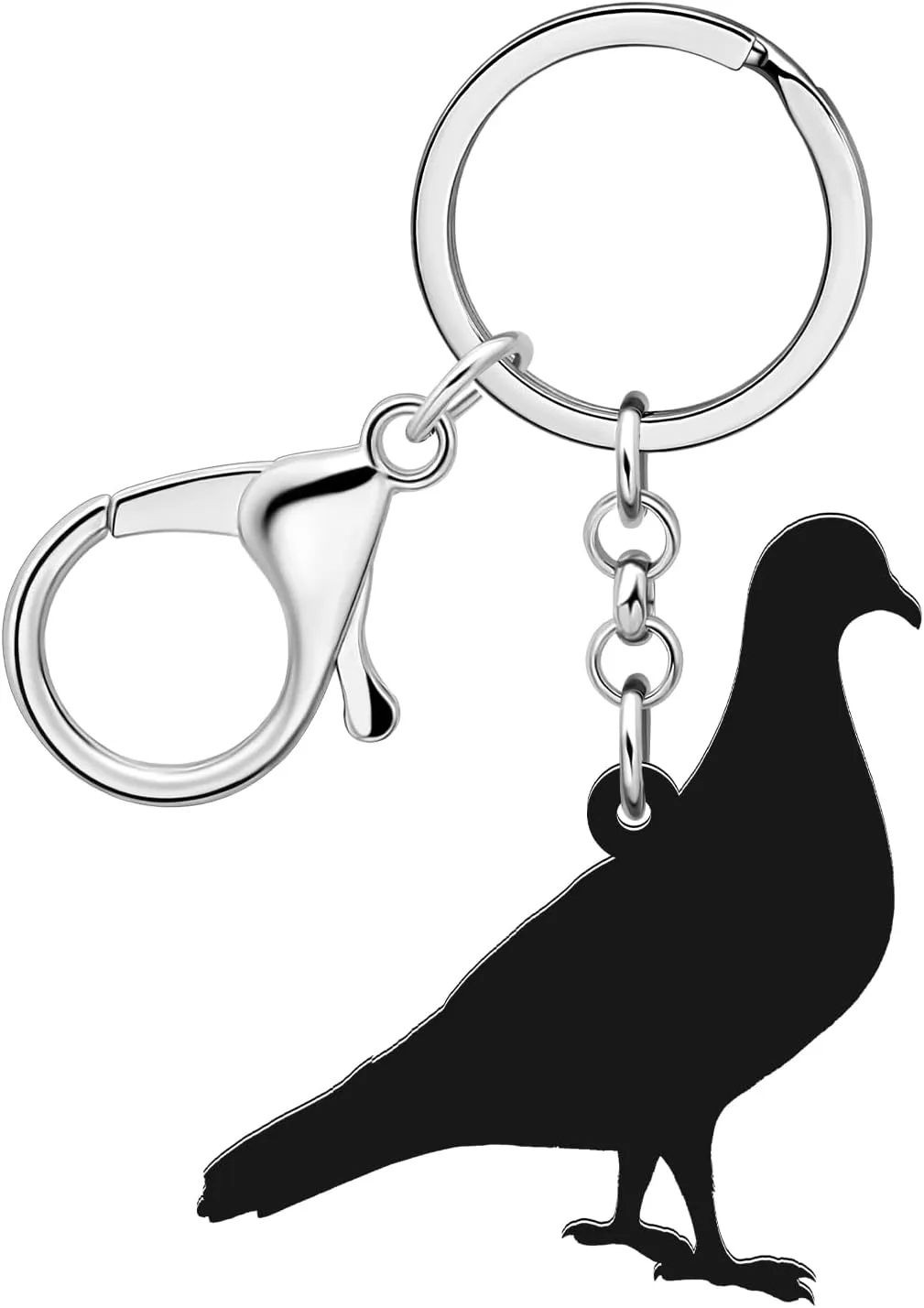 NEWEI Acrylic Pigeon Keychain Key Chain Bird Keychains Keyrings for Women Girls Bag Purse Accessories Gifts Charms
