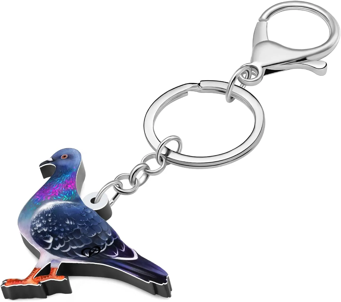 NEWEI Acrylic Pigeon Keychain Key Chain Bird Keychains Keyrings for Women Girls Bag Purse Accessories Gifts Charms