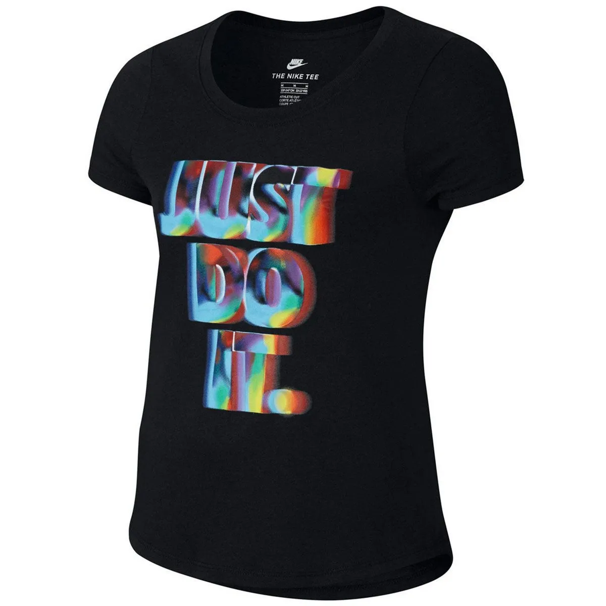 Nike Sportswear Rainbow Just Do It Short Sleeve Tee - Girls - Black