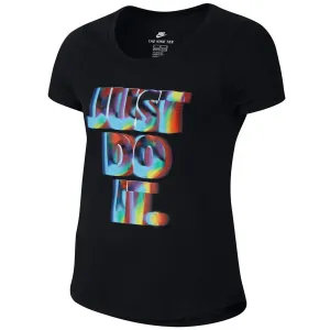 Nike Sportswear Rainbow Just Do It Short Sleeve Tee - Girls - Black