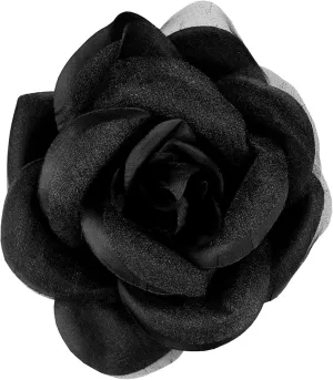 NYFASHION101 Women's Multifunction Large Rose Flower Sheer Petal Brooch Pin Hair Tie Clip by The Dozen