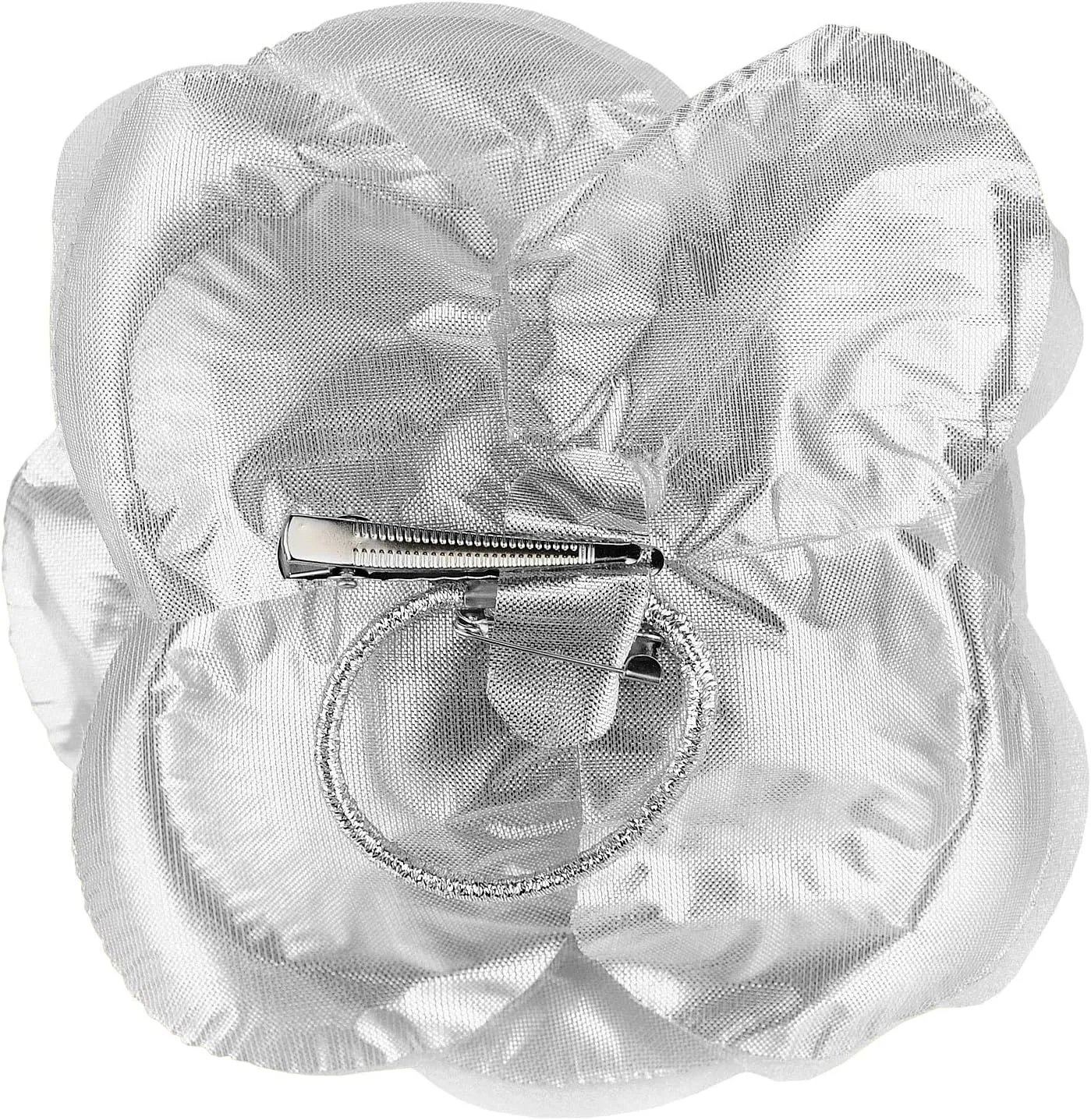 NYFASHION101 Women's Multifunction Large Rose Flower Sheer Petal Brooch Pin Hair Tie Clip by The Dozen