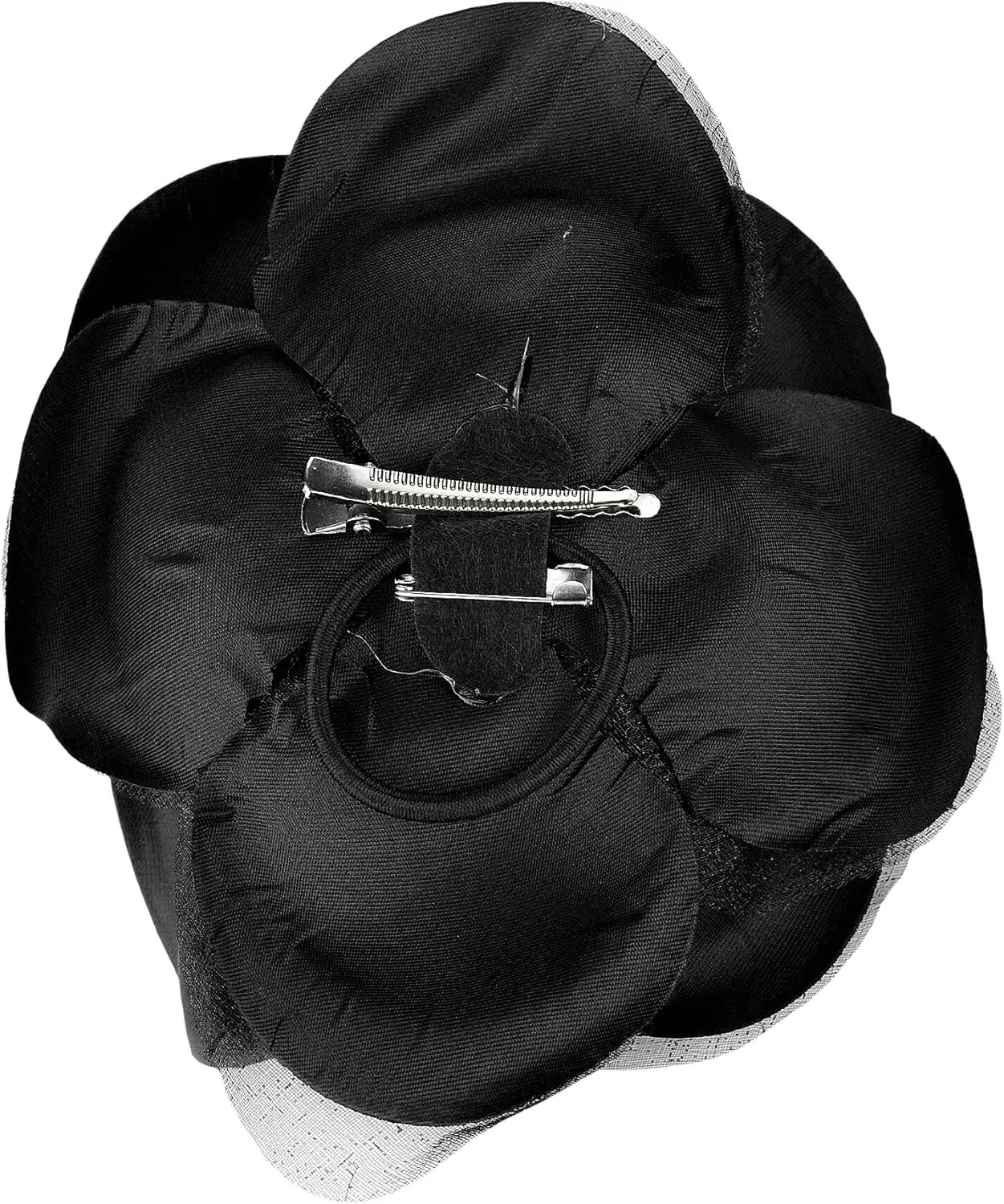 NYFASHION101 Women's Multifunction Large Rose Flower Sheer Petal Brooch Pin Hair Tie Clip by The Dozen