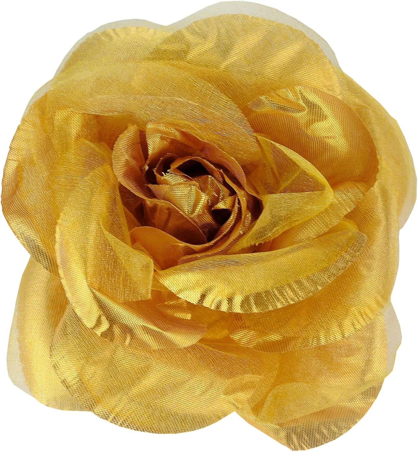 NYFASHION101 Women's Multifunction Large Rose Flower Sheer Petal Brooch Pin Hair Tie Clip by The Dozen