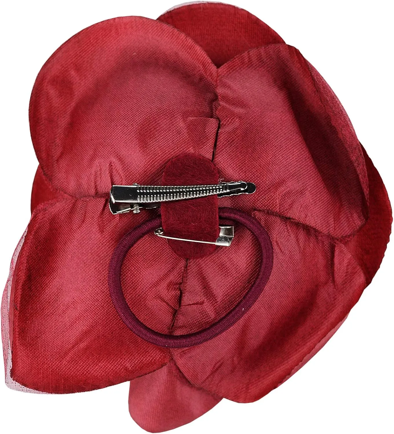 NYFASHION101 Women's Multifunction Large Rose Flower Sheer Petal Brooch Pin Hair Tie Clip by The Dozen