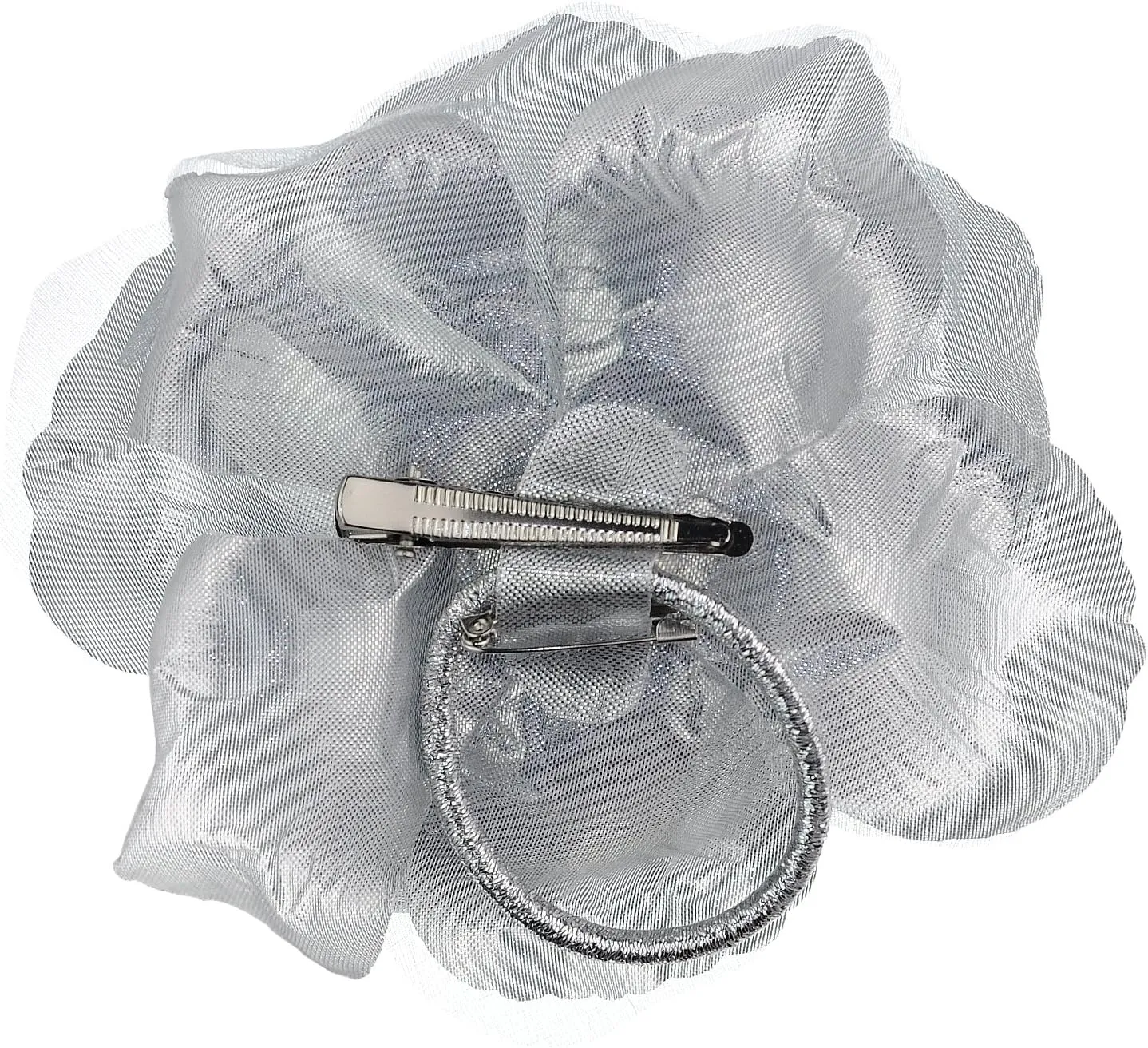 NYFASHION101 Women's Multifunction Rose Flower Sheer Petal Brooch Pin Hair Tie Clip