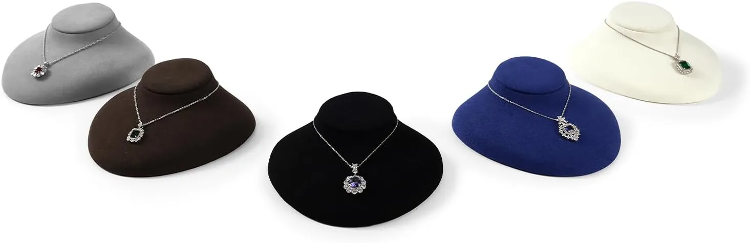 Oirlv Luxury Blue Microfiber Jewelry Bust Necklace Display Bust Necklace Display Holder(Small)