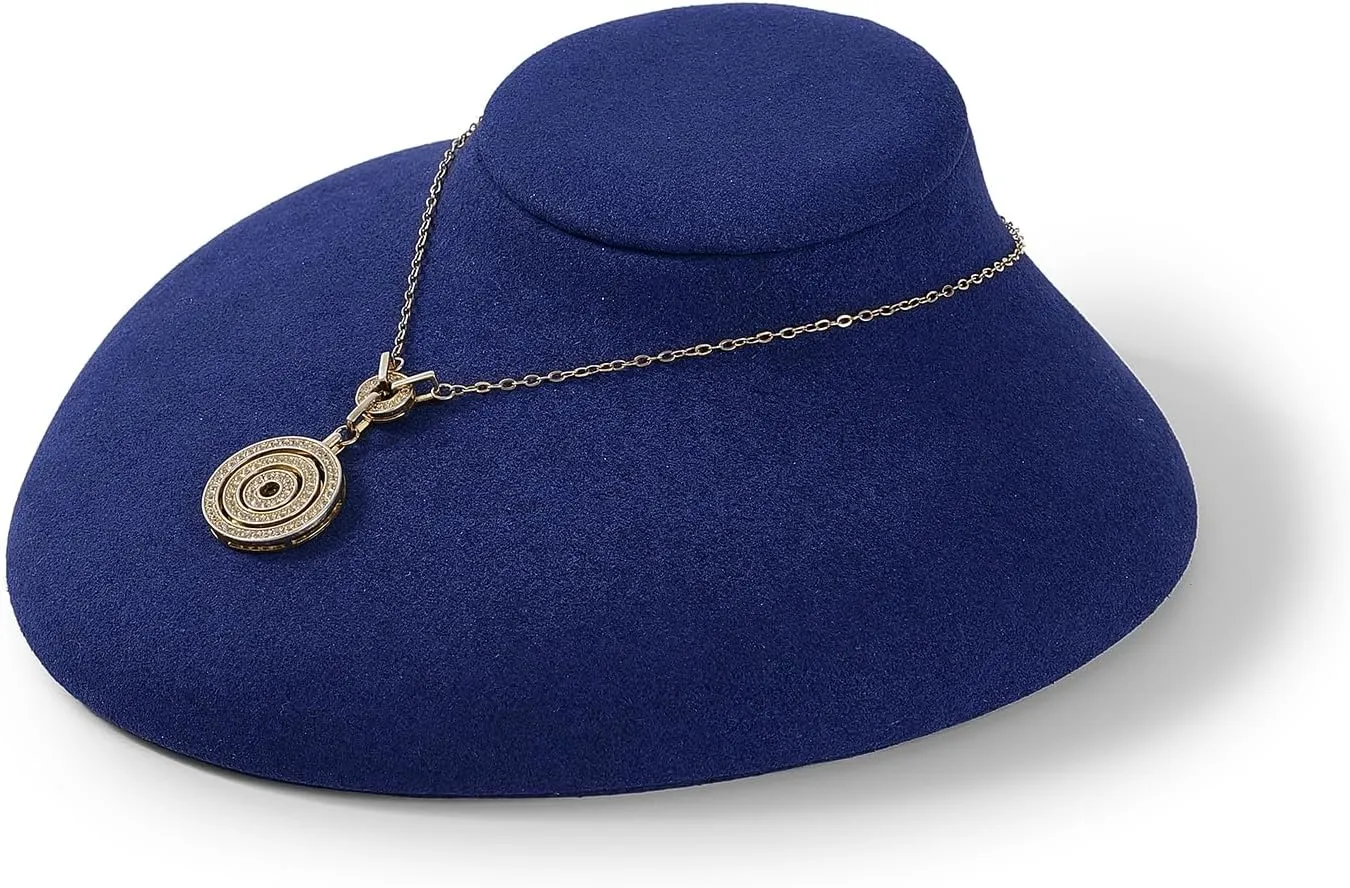 Oirlv Luxury Blue Microfiber Jewelry Bust Necklace Display Bust Necklace Display Holder(Small)