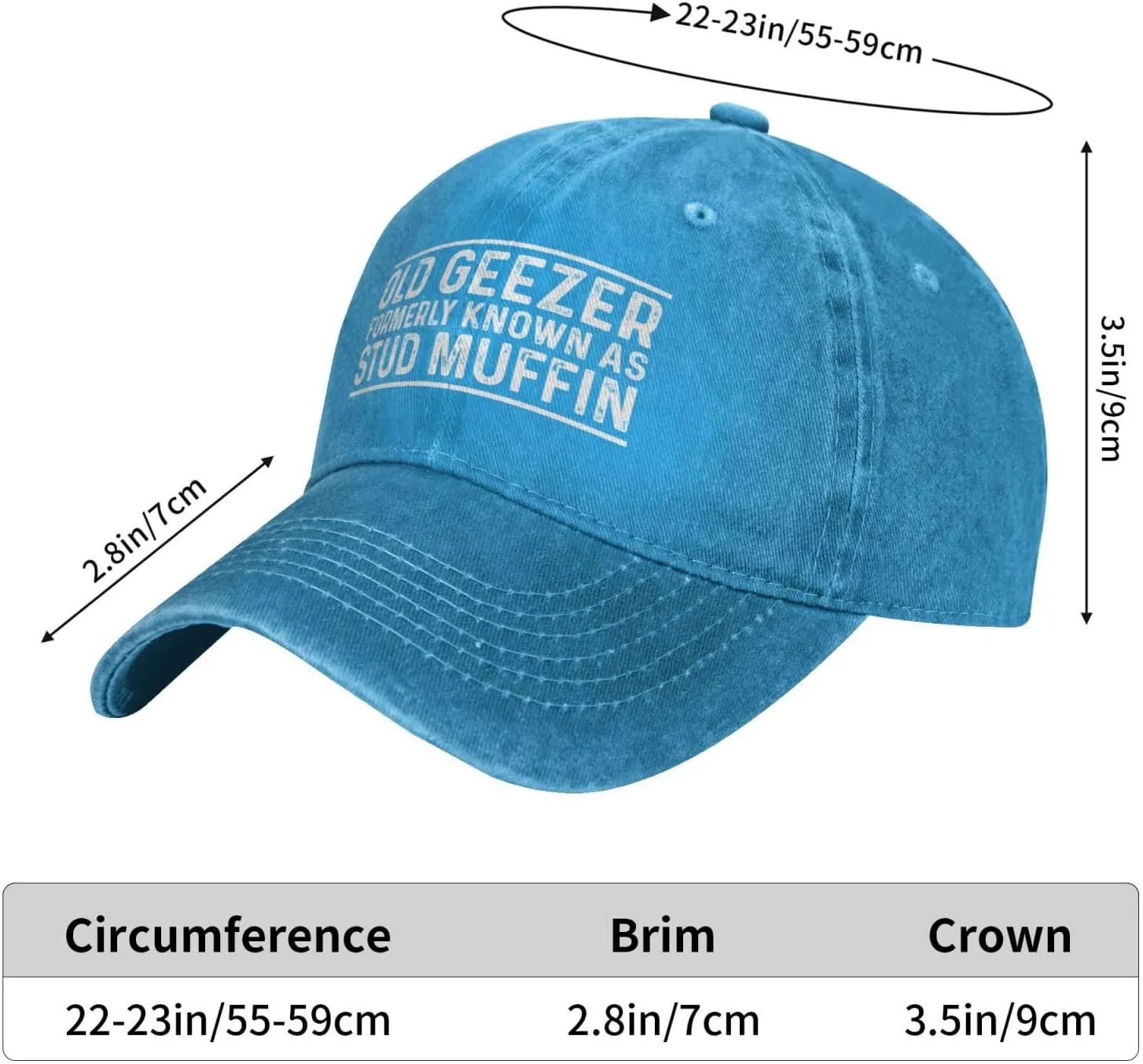 Old Geezer Formerly Knowns As Stud Muffin Hat for Men Baseball Hat Cute Cap