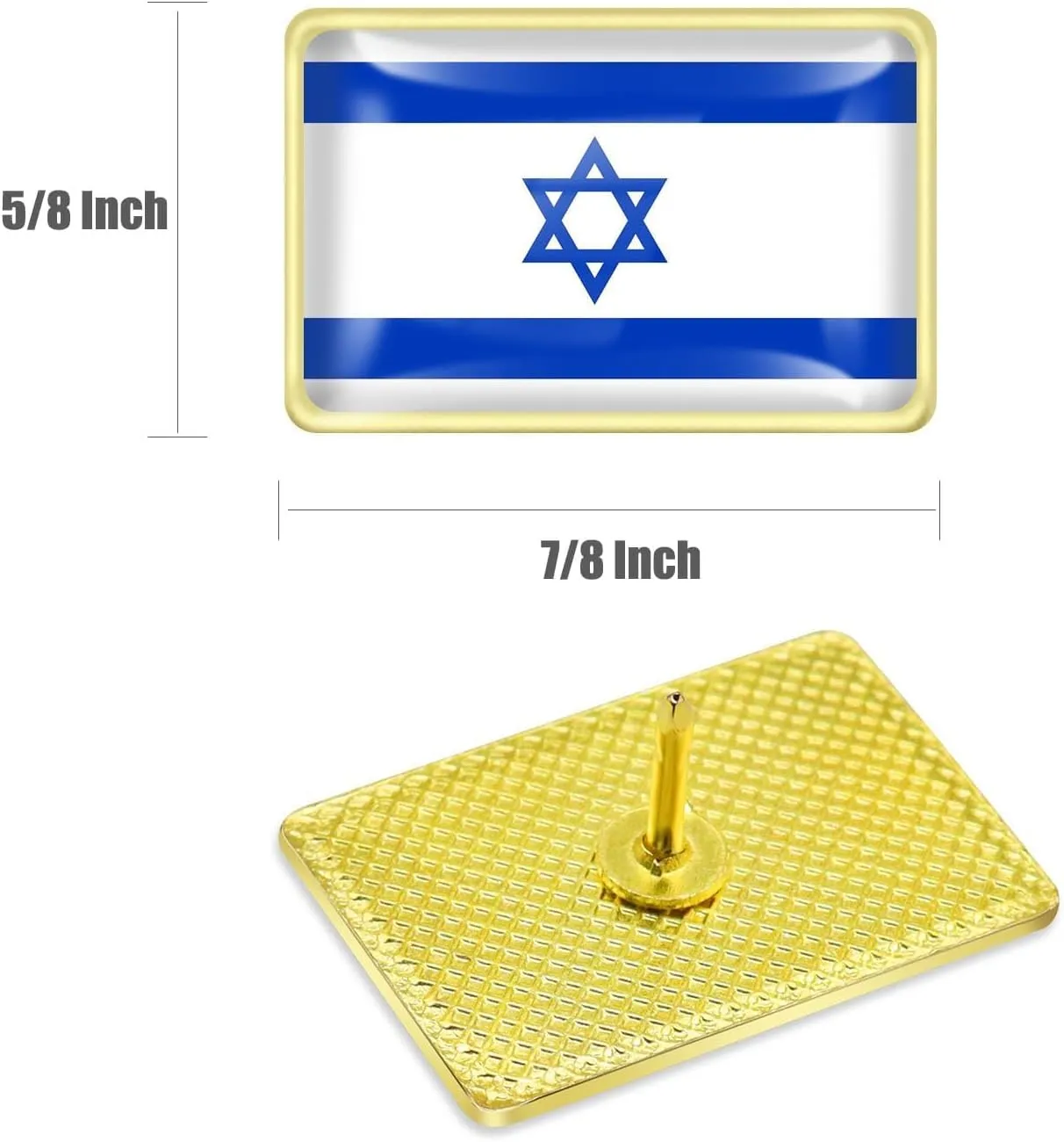 Pack of 20/50/100 Official Jewish Israel Flag Lapel Pins Bulk - Metal Israeli Brooch Badge Souvenir for Men Women Clothes Bags Hats