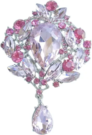 Party Prom Jewelry Teardrop Brooch Pin Pendant Rhinestone Crystal BZ4082