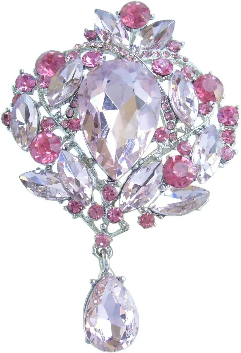 Party Prom Jewelry Teardrop Brooch Pin Pendant Rhinestone Crystal BZ4082
