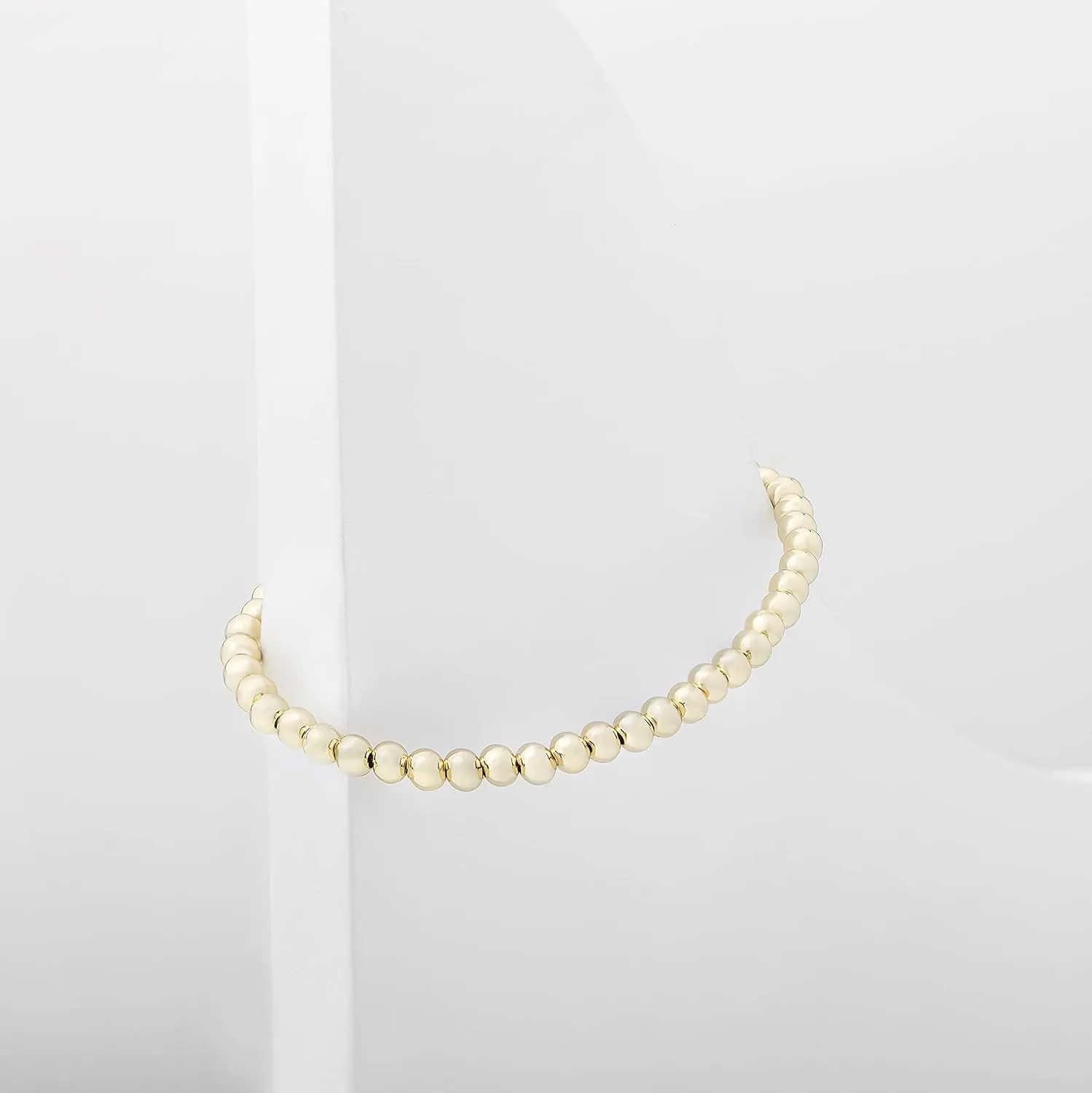 PAVOI 14K Gold Plated Beaded Cuban Cubic Zirconia Simulated Diamond Station Infinity Chain Bracelets for Women | Adjustable Chain Bracelet