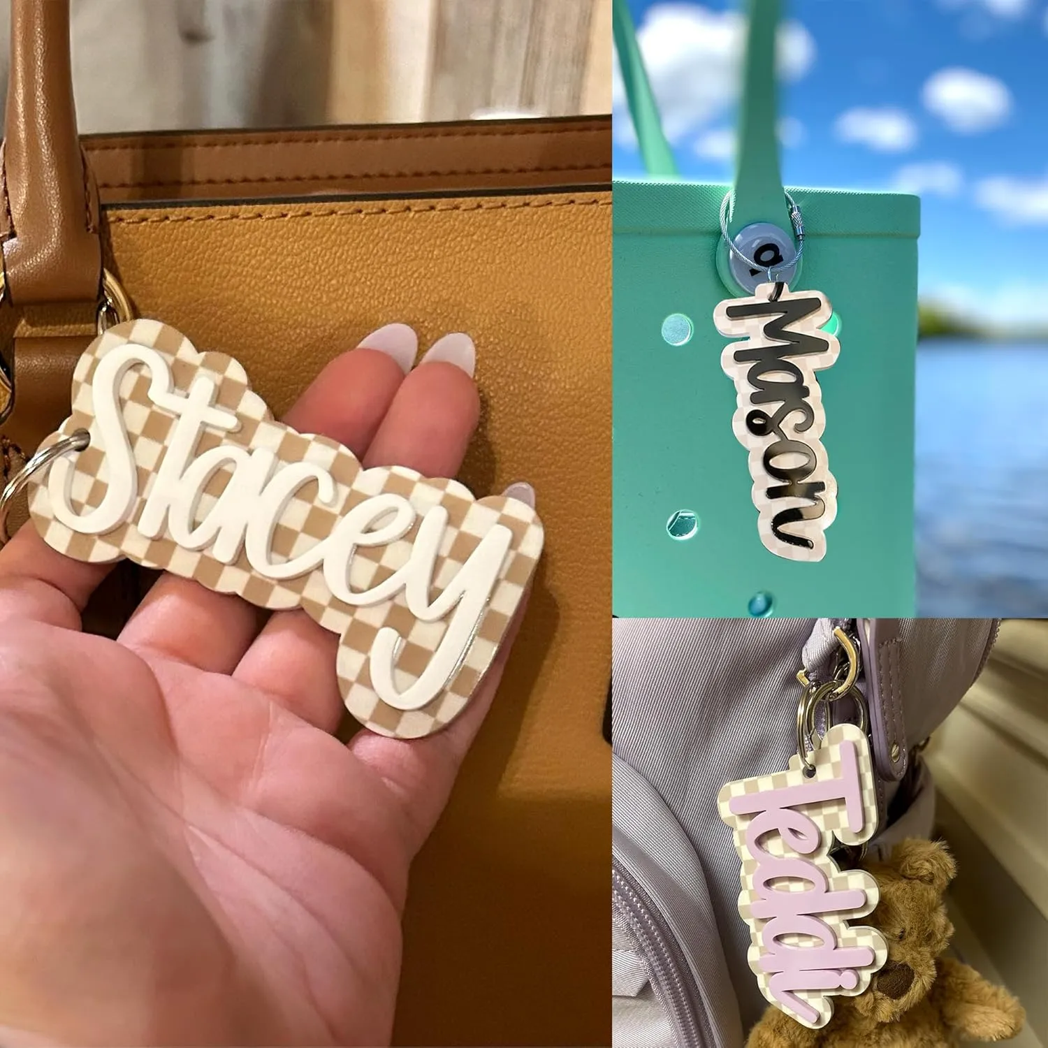 Personalized Acrylic Custom Keychain, Customizable Keychain for Family Men Women, Keychain for Kids