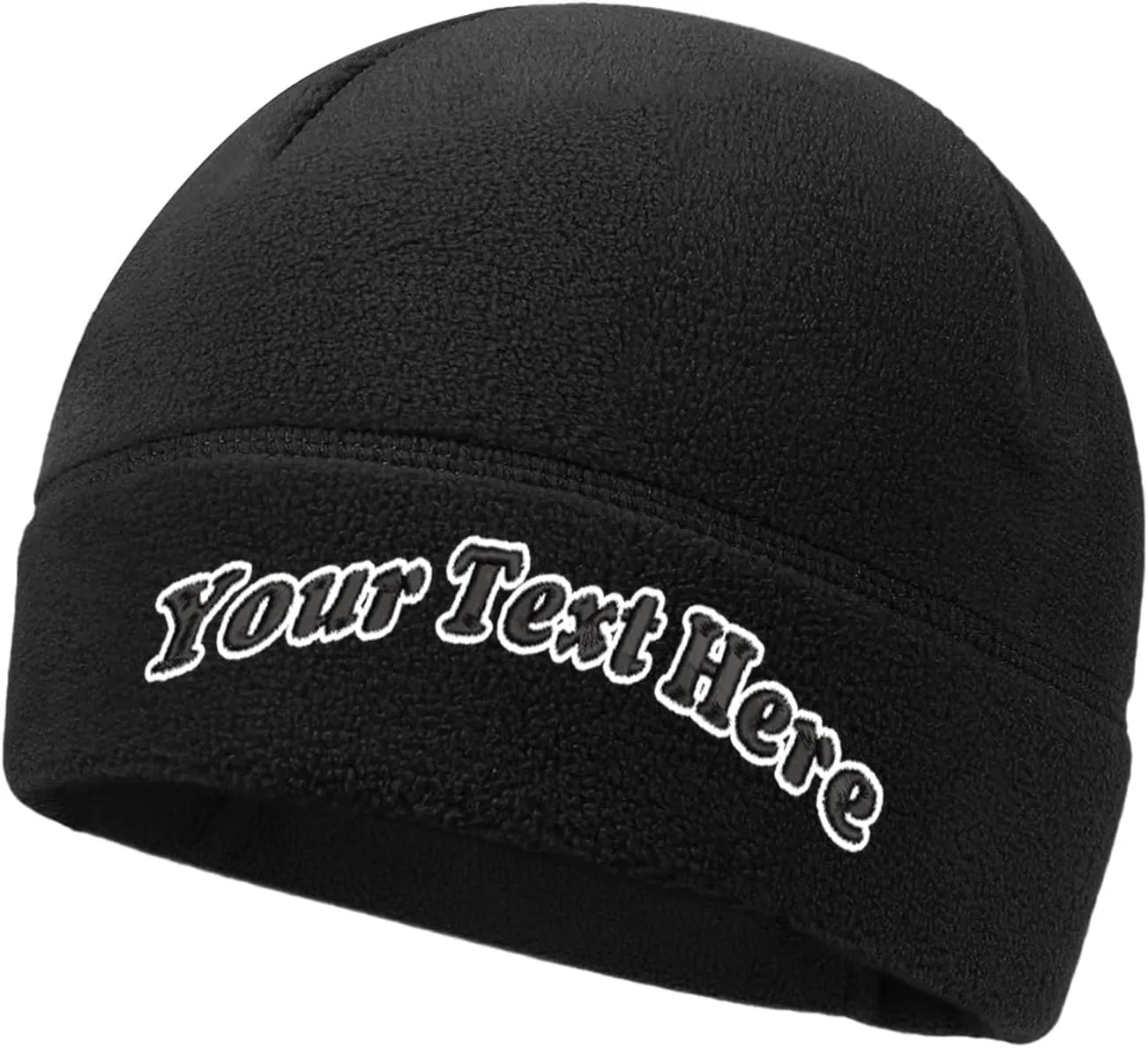 Personalized Embroidered Text Watch Cap Fleece Youth Mens Women's Winter Warming Hat Military Tactical Skull Cap Beanie
