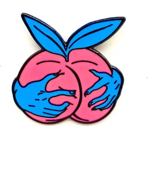 Pink Peach Pin - Cooperation Series - Enamel Lapel Pin - Plated Badge for Clothing, Bags, and Lanyards