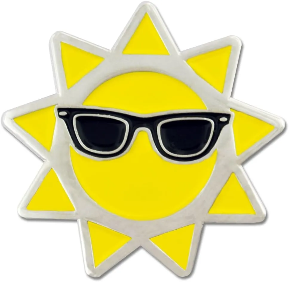 PinMart Cool Sun with Sunglasses Summer Enamel Lapel Pin