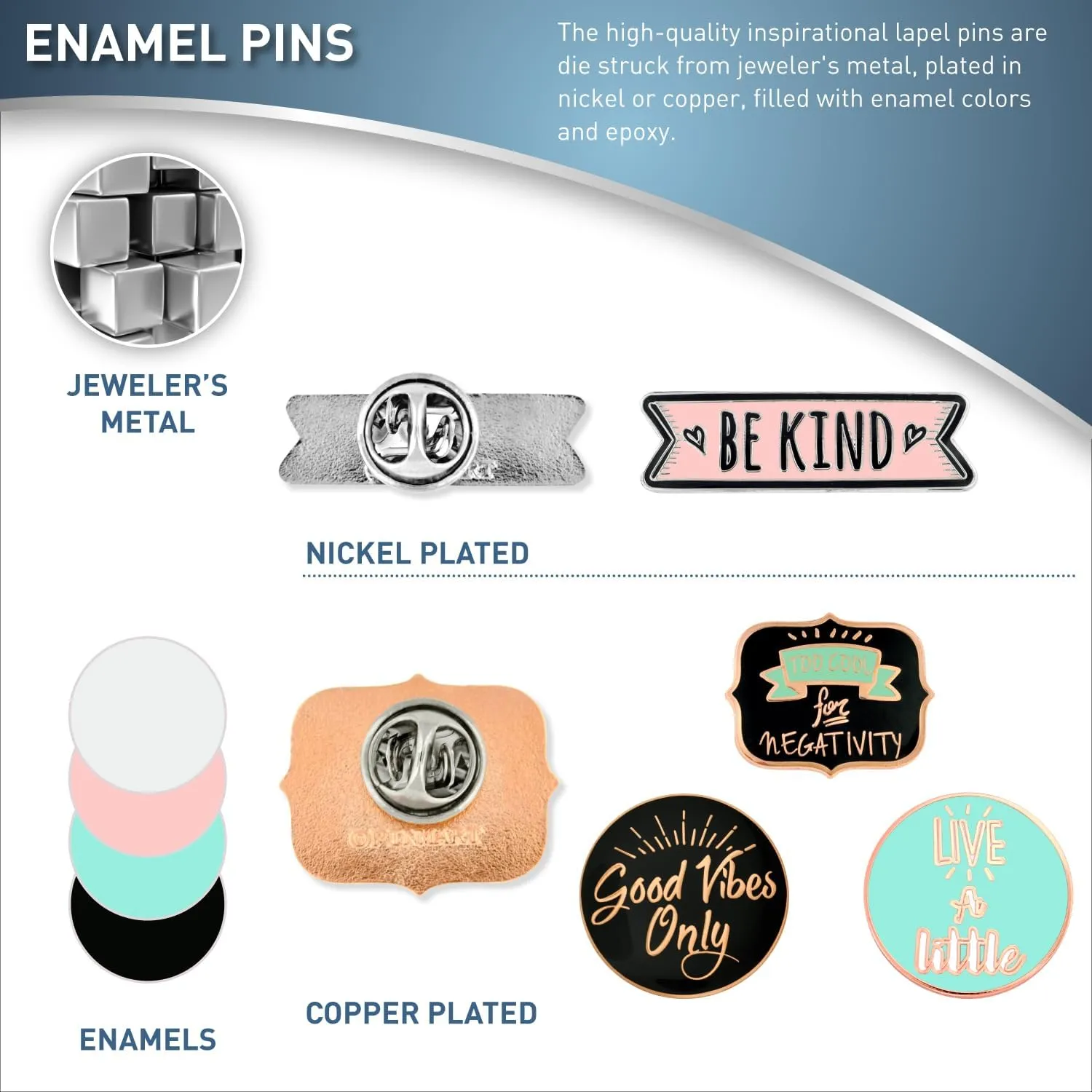 PinMart Motivational Enamel Lapel Pin  Nickel and Copper Plated Enamel Lapel Pin for Clothing, Bags and Lanyards  Inspirational Supports Kindness and Positive Mental Health