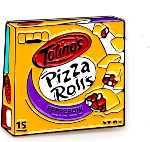 Pizza Rolls Pin - Cooperation Series - Enamel Lapel Pin - Plated Badge for Clothing, Bags, and Lanyards