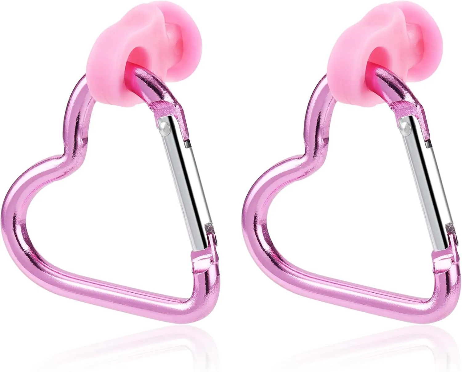 PLwelth Heart Inserts Hooks Accessories for Bogg Bag Cute Carabiner for Bogg Bags Keychain Charms Pink Key Holder for Women Girls Beach Tote Handbag Personalized Charm Accessory for Birthday Christmas