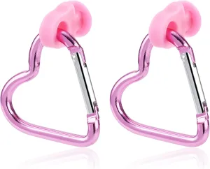 PLwelth Heart Inserts Hooks Accessories for Bogg Bag Cute Carabiner for Bogg Bags Keychain Charms Pink Key Holder for Women Girls Beach Tote Handbag Personalized Charm Accessory for Birthday Christmas