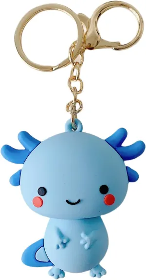 POYAMUSE Cute Axolotl Keychain - PVC Axolotl Keyring for Bags, Backpacks, Purse, and Car Keys