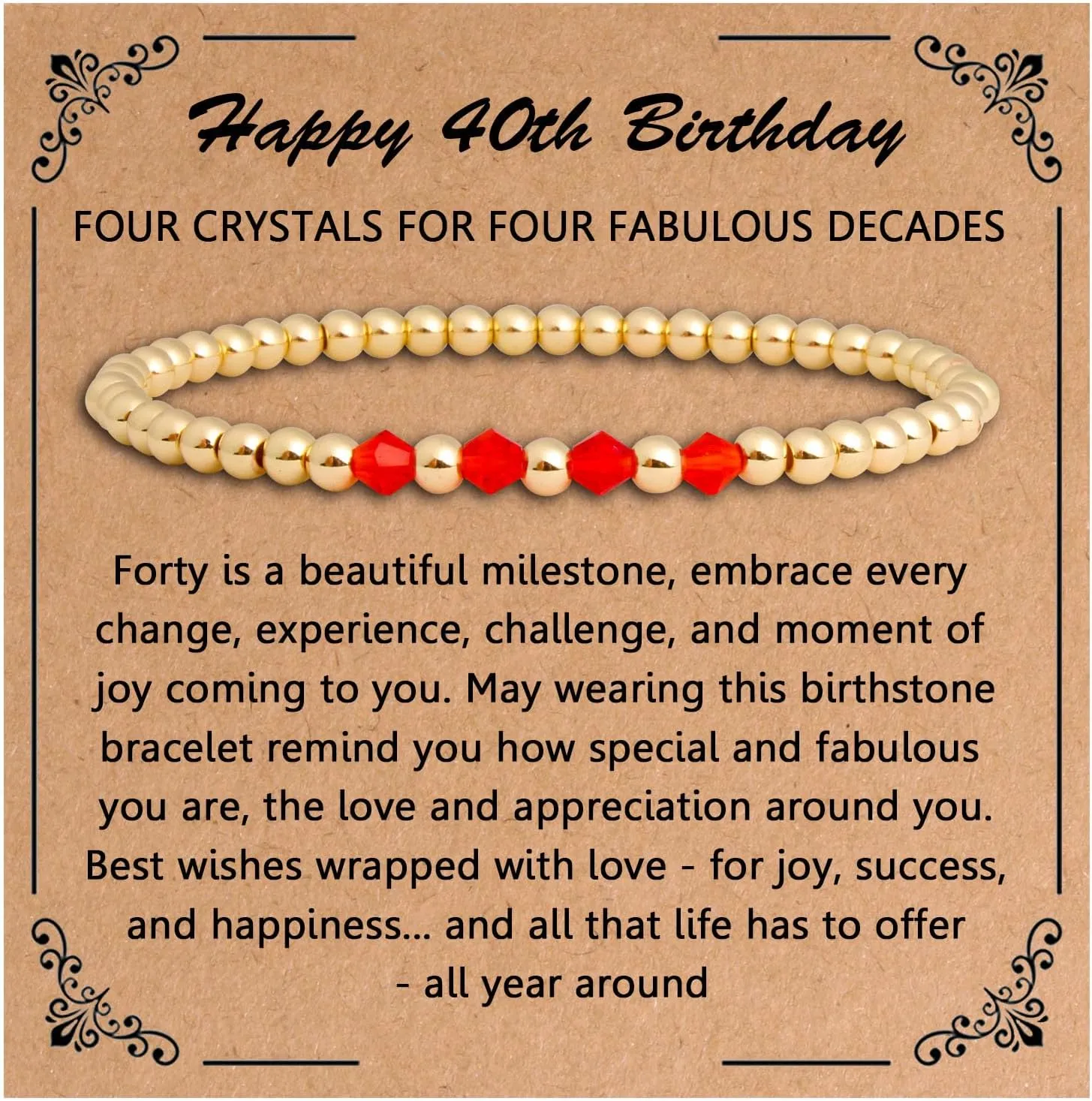 QqzsJewls 30th 40th 50th 60th Birthday Gifts for Women, Birthday Bracelets with Birthstone Jewelry Gifts for Her with Birthday Card