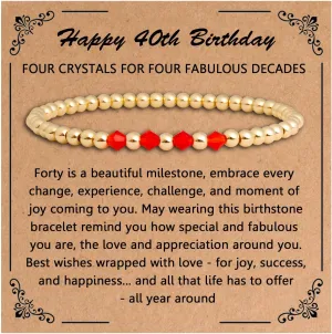 QqzsJewls 30th 40th 50th 60th Birthday Gifts for Women, Birthday Bracelets with Birthstone Jewelry Gifts for Her with Birthday Card