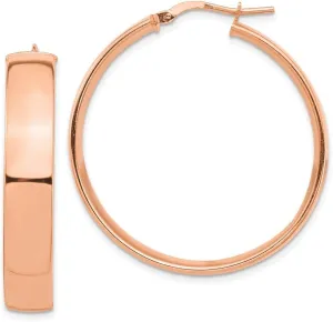 Real 14k Rose Gold 7mm Hoop Earrings
