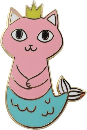 Real Sic Mermaid Cat Enamel Pin - Cute, Kawaii Feline Mermaid Lapel Pin for Jackets, Backpacks, Hats, Bags and Tops