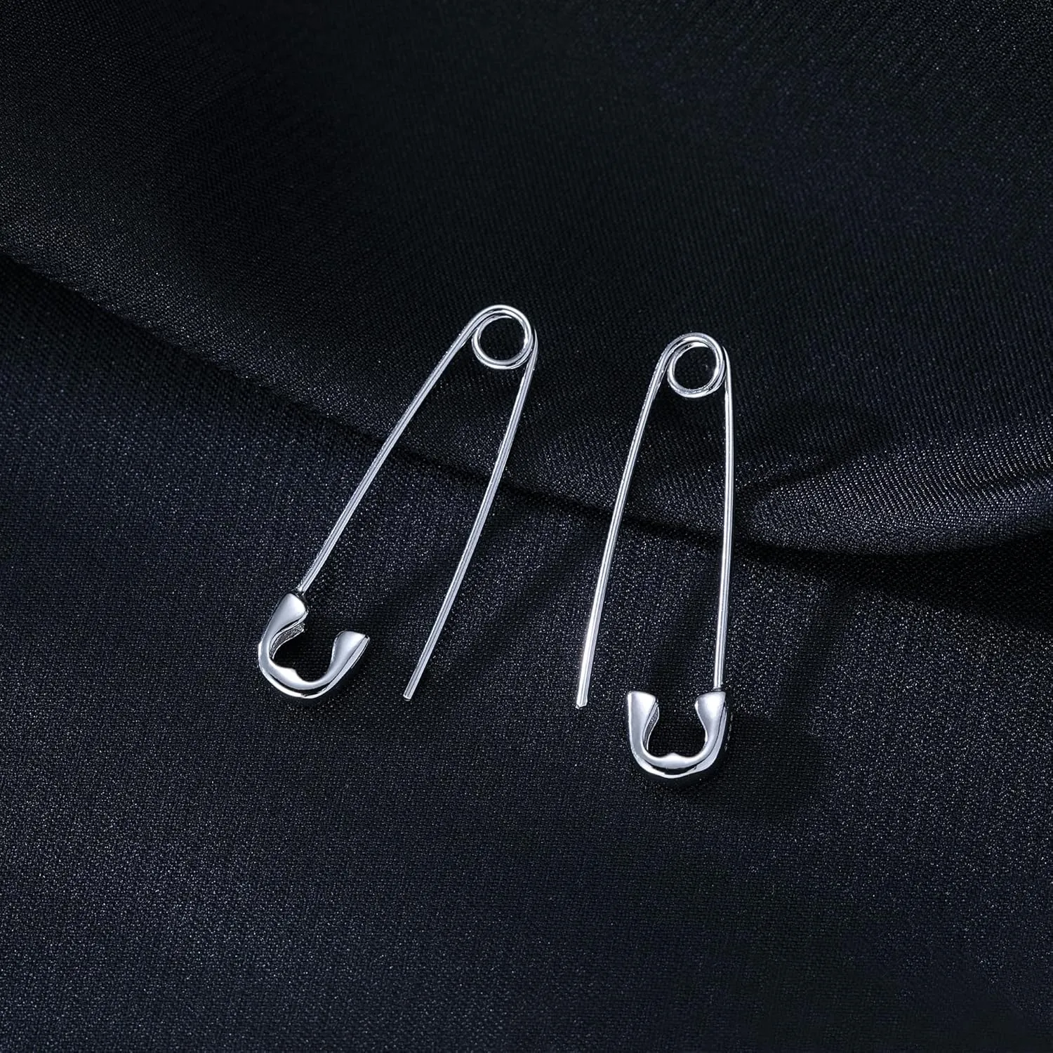 Reffeer Solid 925 Sterling Silver Hoop Earrings Cute paper clip earrings Pin Cartilage earrings For Women