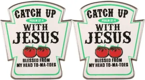 Religious Christian Enamel Pin Jesus Ketchup Lapel Pin Tomato Pin Badge Brooch