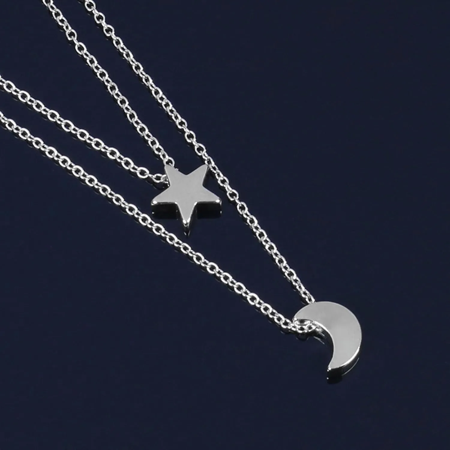 Roe Dolph Layered Pendant Necklace for Women Multi-layer Gold Silver Coin Geometric Chain Choker Necklace Dainty Chunky Link Chain Choker Necklaces for Women Trendy Jewelry Birthday Gifts