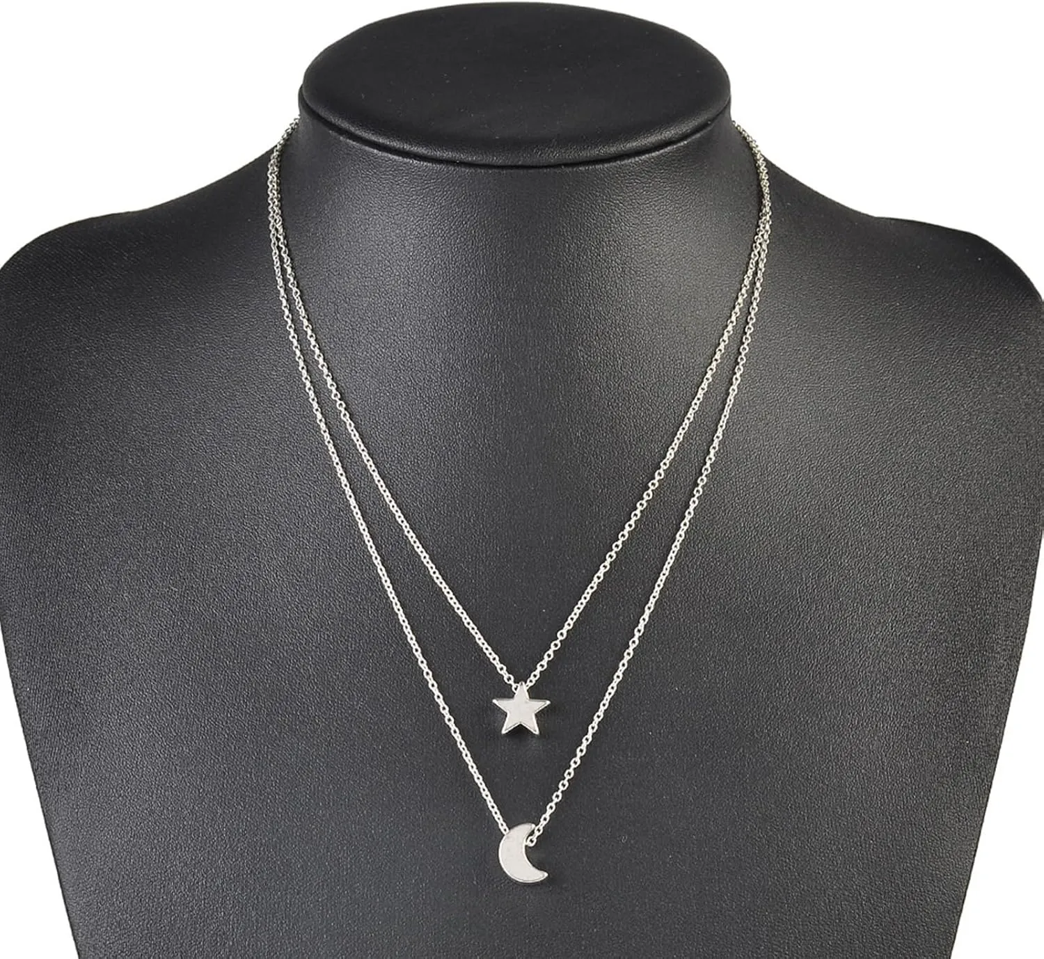 Roe Dolph Layered Pendant Necklace for Women Multi-layer Gold Silver Coin Geometric Chain Choker Necklace Dainty Chunky Link Chain Choker Necklaces for Women Trendy Jewelry Birthday Gifts