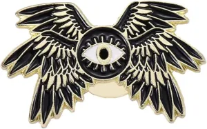 ROFARSO Black Lucky Charm Evil Eye Enamel Lapel Pin Set El ojo del diablo Pin, Halloween Accessory for Backpacks Clothing Bags Hats Shirts