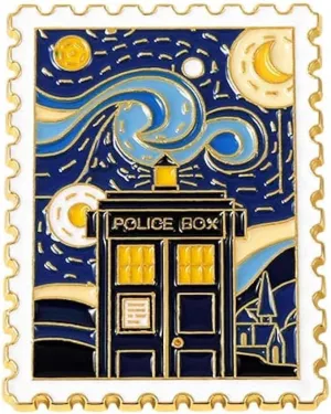 ROFARSO Van Gogh Starry Stamps Enamel Lapel Pin Set Moon View Pin, Accessory for Backpacks Clothing Bags Hats Shirts
