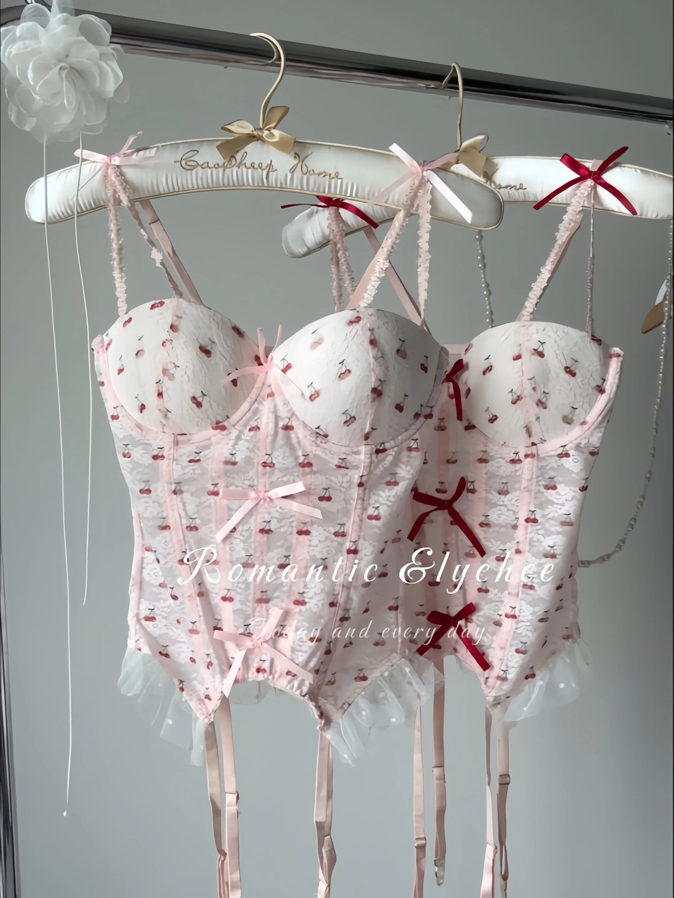 Romantic Lychee Cherry Corset Top