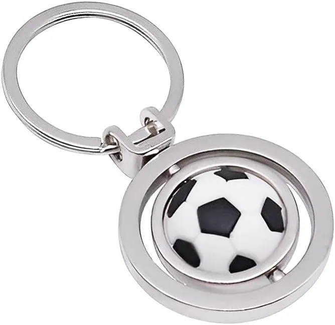Rotatbale Basketball Soccer Golf Ball Keychains for Boys Girls Womens Mens Ball Related Gift for Birthday Christmas Souvenir