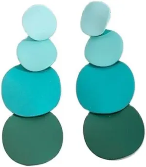 Round Acrylic Dangle Earrings Boho Lightweight Geometric Statement Resin Disk Drop Earrings Round Piece Tassel Stud Earrings for Women Summer Beach Jewelry