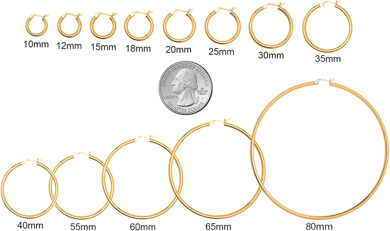 Savlano 925 Sterling Silver Round Hoop Earrings  18K Gold Plated Hoop Earrings for Women & Men Comes in 30MM-80MM with a Gift Box