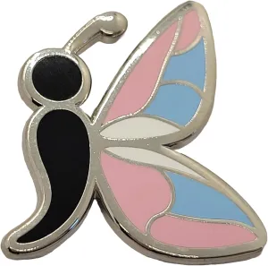 Semicolon Butterfly Pin in Trans Pride Flag Colors | Suicide Prevention Mental Health Awareness Enamel Lapel Pin