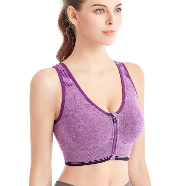 Sexy Breathable Ladies' Push Up Mesh Fitness Crop Tops